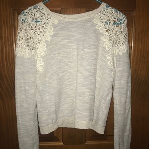Grey Sweater with Lace